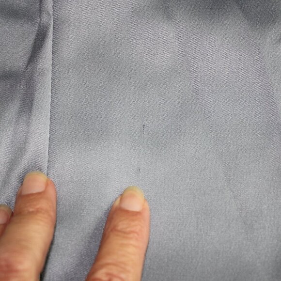 Suzi Chin Womens Silver Satin Stretch V Neck Ruched Waist Dress Size 8 NWT - Picture 9 of 9